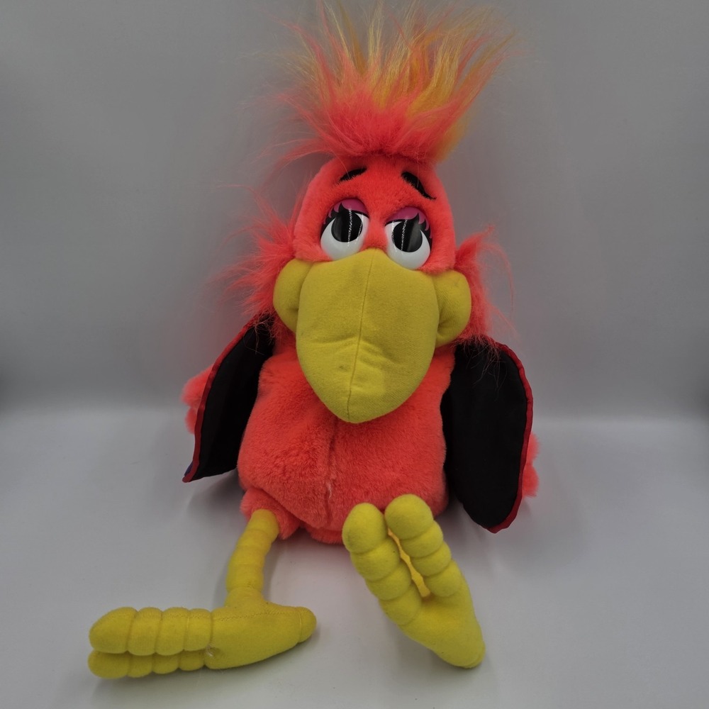 1998 Mathmatazz CJ Bird 16" Hand Puppet Plush Scott‎ Foresman Math Orange
